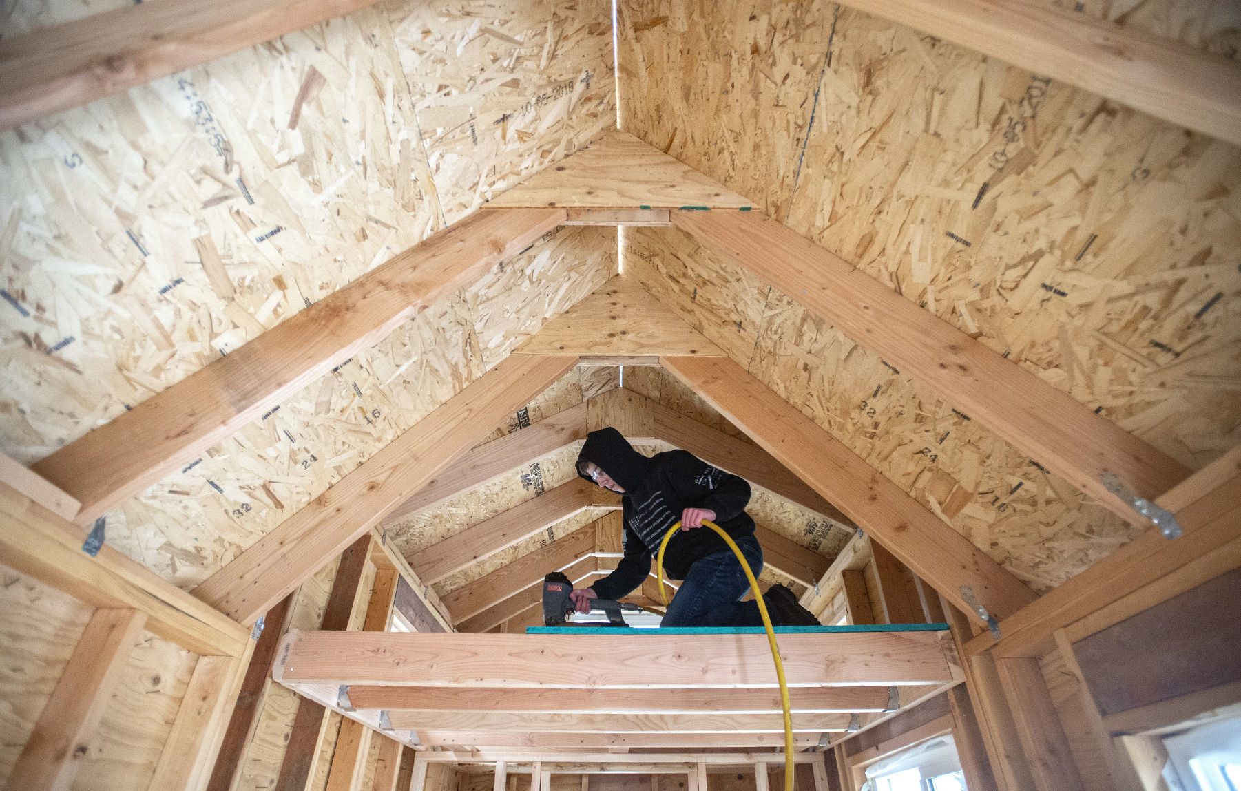 Students build tiny house